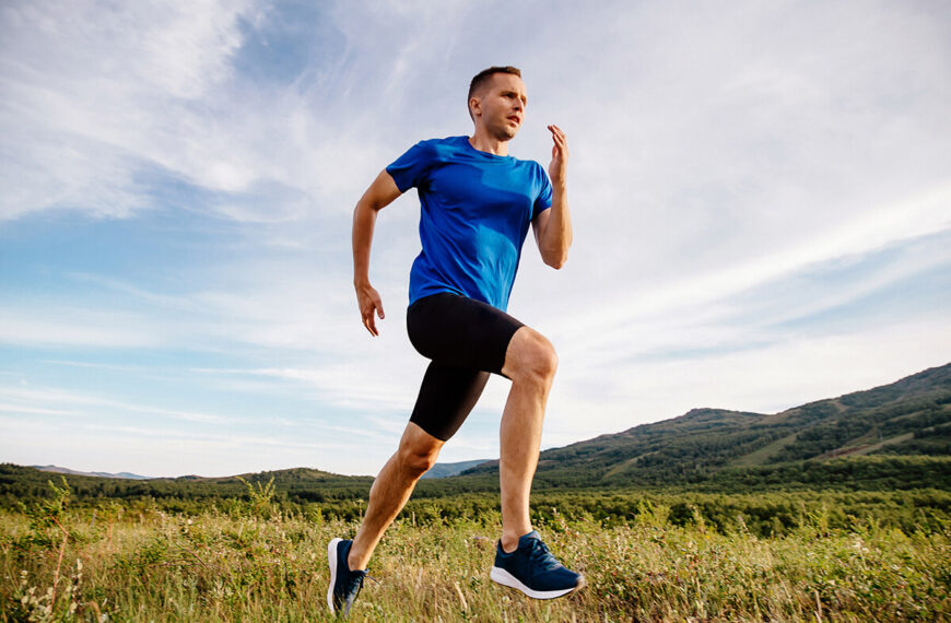 Sporty man runner running